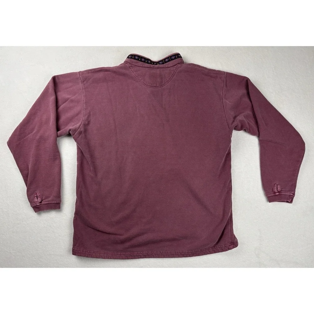 Älf Vintage Sweatshirt USA Made Pink Mock Neck Pullover Size Large